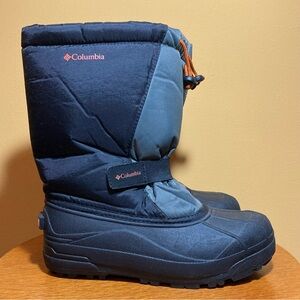 Columbia Powderbug Black and Gray Insulated Boots Youth Sz 7